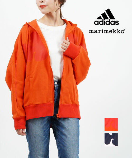 【5/20限定ポイント10倍】アディダス adidas ×marimekko 裏起毛 マリメッコ フーデッド トラックトップ フリースパーカー フーディ WTRN W MMK FZ HOODIE・KO204-0122202(レディース)