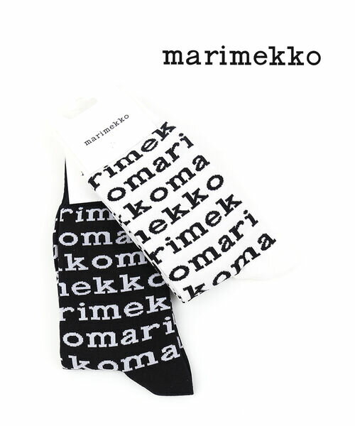 マリメッコ marimekko コットン混 ロゴ柄 ソックス 靴下 KASVAA LOGO・52229190981-0062202(メール便可能商品)[M便 3/5](レディース)(クーポン対象外) 1