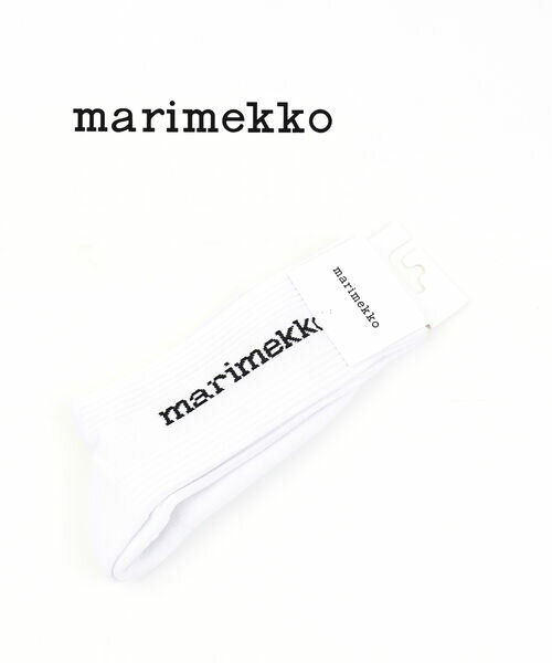 【5/20限定ポイント10倍】マリメッコ marimekko コットン混 ロゴ スポーティ リブソックス 靴下 PUIKEA SINGLE LOGO・52229190983-0062202(メール便可能商品)[M便 2/5](レディース)(クーポン対象外)