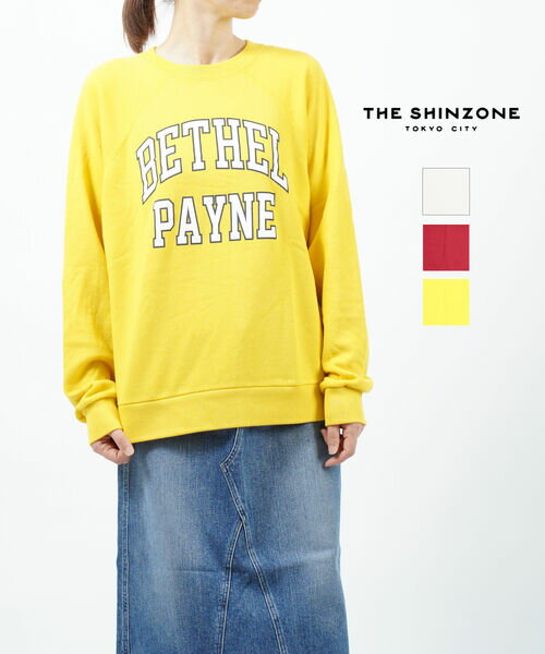 【20%OFF】ザ シンゾーン THE SHINZONE コットン混 ロゴ 長袖 ラグランスリーブ トレーナー スウェット プルオーバー BETHEL PAYNE PULLOVER・22MMSCU16-4432202(レディース)