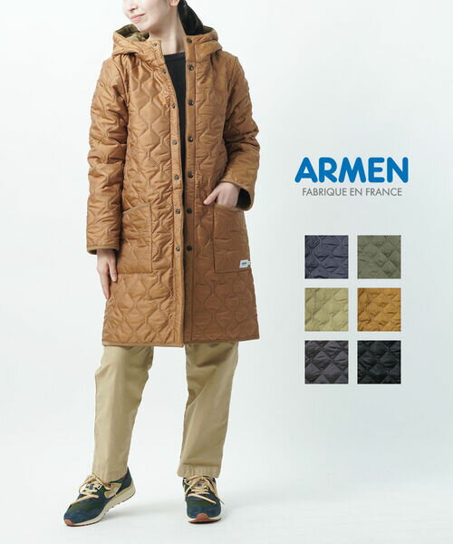 【20%OFF】【2023年秋冬新作】アーメン ARMEN ヒートキルティング×フリース リバーシブル フードコート アウター フーデッドコート パーカー フリースジャケット ヒートキルトシリーズ 軽い レディース 冬 通勤 通学・NAM1753-0342302(レディース)のサムネイル