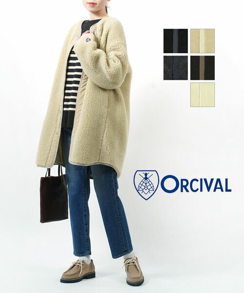 【5/16 1:59までポイント10倍】オーチバル オーシバル ORCIVAL ボアコート アウター ボア ロングコート ブルゾン レディース ウールボア 暖か あったか ノーカラー 大人カジュアル OR-A0423NWB-0322302(レディース)