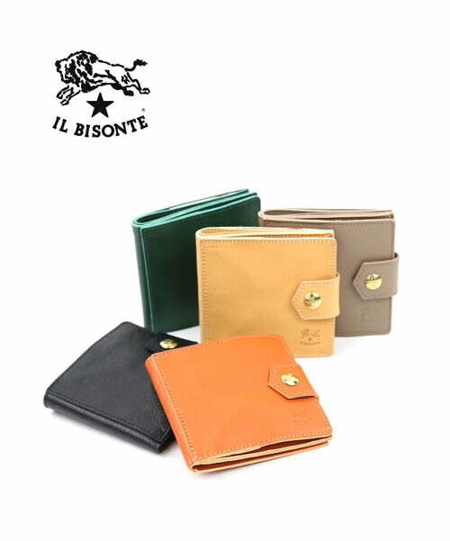 イルビゾンテ IL BISONTE(イルビゾンテ)レザー ベルト付き 二つ折り財布 ウォレット・54202310540-0062301(メンズ)(レディース)