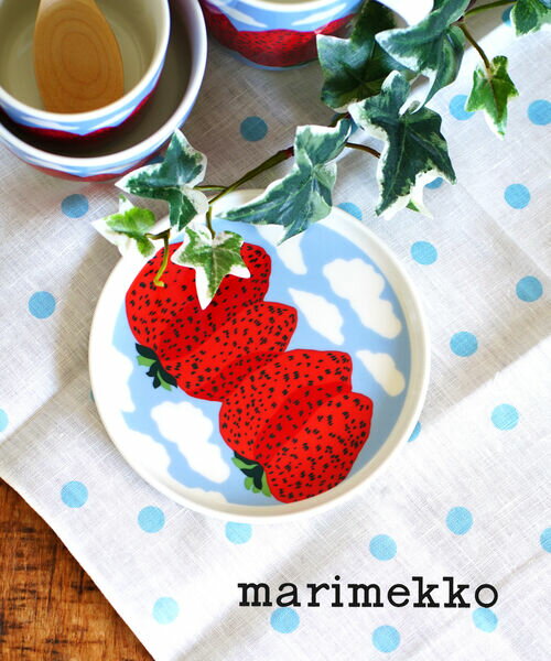 【5/20限定ポイント10倍】マリメッコ marimekko マンシッカヴオレット イチゴの山 皿 ラウンドプレート 食器 MANSIKKAVUORET PLATE 13.5CM・52239470786-0062301(レディース)(1F-W)(クーポン対象外)