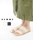 【30%OFF】レメ REMME サンダル ストラップサンダル フラットサンダル レディース 靴 レザー ブラック 黒 エクル 23.0 23.5 24.0 ク...