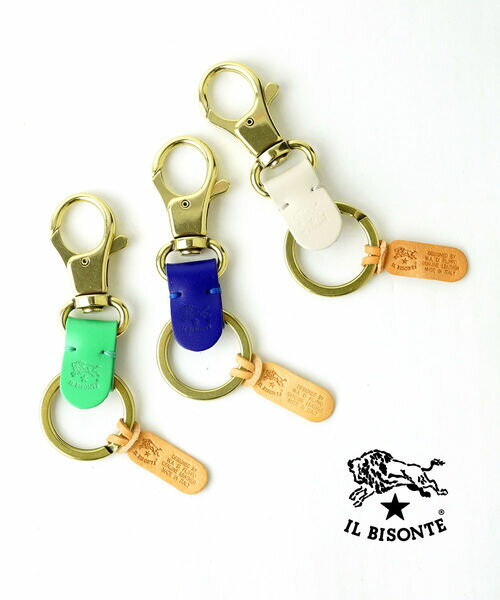 【クーポン対象外】イルビゾンテ IL BISONTE キーホルダーキーリング 正規品 ナスカン カラビナ フック 本革 革 牛革 レザー イタリア製 プレゼント ギフト・54242309450-0062402(メール便可能商品)[M便 3/5](メンズ)(レディース)