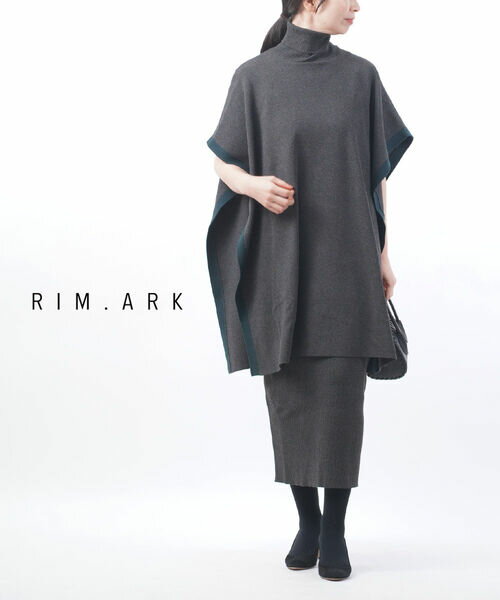 【5/20限定ポイント10倍】リムアーク RIM.ARK レーヨン混ニット レイヤード風 配色 ロングワンピース レイヤードニットワンピース Layered knit long OP outlet 460CAL73-0030-4201902(レディース)(last_1)