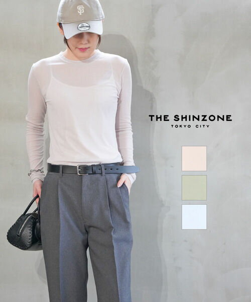 【30%OFF】ザ シンゾーン THE SHINZONE カットソー トップス ロングTシャツ ロンT シアー 長袖 透け感 薄手 クルーネック インナー レイヤード・24SMSCU04-4432401(レディース)