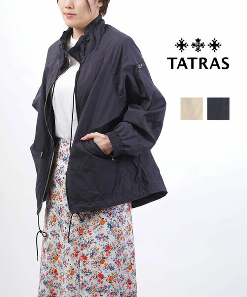 楽天February【20％OFF】【2024年春夏新作】タトラス TATRAS ジャケット アウター ナイロンジャケット ブルゾン スタンドカラー ジップアップ きれいめ 軽量 ナイロン・LTAT24S4924-O-1612401（レディース）