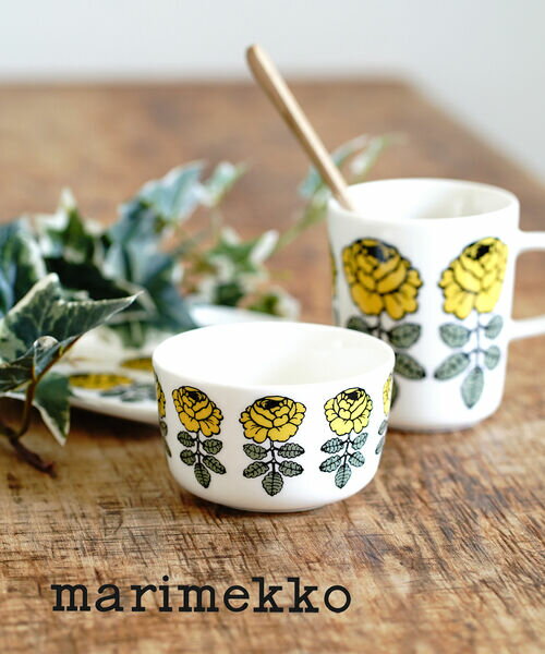 【2024年春夏新作】マリメッコ marimekko ボウル 小鉢 食器 皿 250ml ヴィヒキルース ウェディングローズ 花柄 イエロー キッチン ギフト プレゼント 北欧 人気 母の日・52249473551-0062401(レディース)(1F-W)