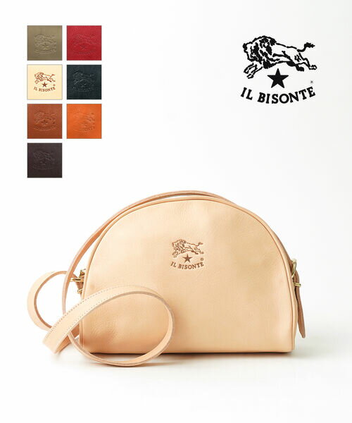 【クーポン対象外】イルビゾンテ IL BISONTE バッグ ショルダーバッグ ポシェット 半月型バッグ 正規品 レディース レザーバッグ 牛革 ハーフムーン 半円 ミニバッグ イタリア製 カジュアル かわいい・5442300110-0062401(レディース)