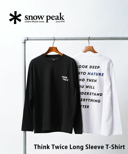 Rakuten - 【4/20限定10%クーポン&ポイント10倍】スノーピーク Snow Peak Tシャツ 長袖 ロンT カットソー トップス クルーネック ロゴT ユニセックス 黒 白 ブラック ホワイト M L ・TS-24AU106-4622402(メンズ)(レディース)