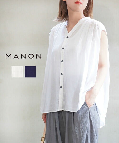 Rakuten - 【ポイント2倍】マノン MANON ブラウス シャツ トップス ノースリーブ フレンチスリーブ 透け感 薄手 おしゃれ きれいめ・MNN-SH-299-4902501(レディース)