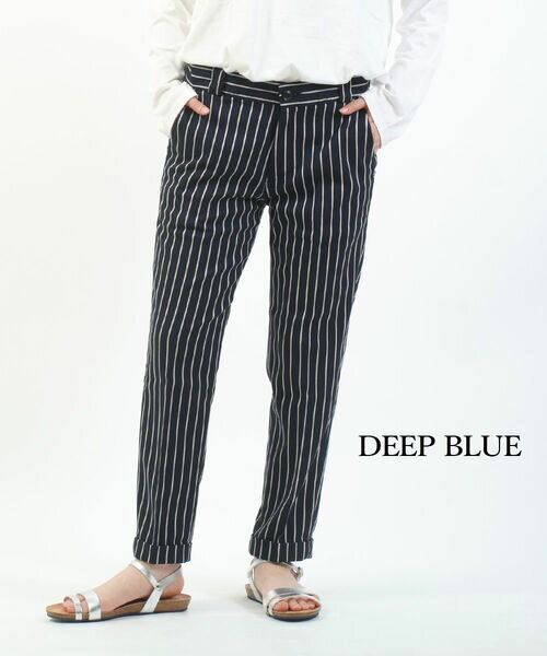Rakuten - 【4/20限定ポイント10倍】ディープブルー DEEP BLUE テーパードパンツ トラウザーパンツ 9分丈 ストレッチ きれいめ カジュアル オフィス・72481-1621501(レディース)(last_1)