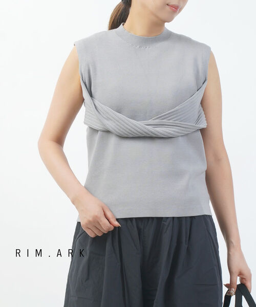 Rakuten - 【ポイント2倍】リムアーク RIM.ARK ニット ノースリーブ トップス リブニット セーター クルーネック ハイネック きれいめ おしゃれ・460BSL70-0060-4202001(レディース)(last_1)