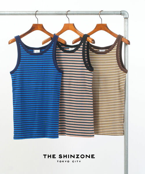 Rakuten - 【ポイント2倍】ザ シンゾーン THE SHINZONE タンクトップ ノースリーブ カットソー インナー リブ トップス ボーダー・22MMSCU14-4432301(メール便可能商品)[M便 5/5](レディース)