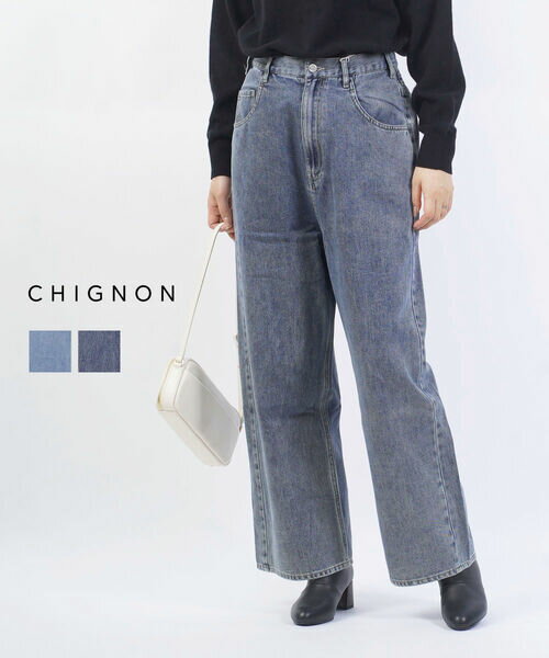 Rakuten - 【30%OFF】シニヨン CHIGNON デニム パンツ ジーンズ ワイドパンツ デニムパンツ ハイウエスト ストレート 股上深め フルレングス カジュアル 大人・3744-071BT-5092402(レディース)