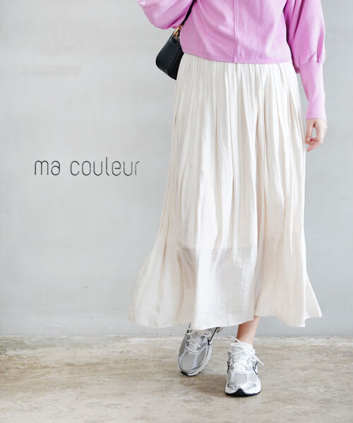 Rakuten - 【50%OFF】マ クルール ma couleur ロングスカート スカート ロング マキシ ギャザー ウエストゴム きれいめ カジュアル・J4565-0522401(レディース)