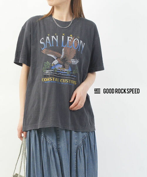 Rakuten - 【スーパーセール期間ポイント10倍】【2026年春夏新作】グッドロックスピード GOOD ROCK SPEED Tシャツ 半袖 カットソー プリントTシャツ グラフィックプリント グレー・26ORG006W-0242601(メール便可能商品)[M便 5/5](レディース)