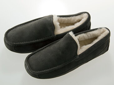 アグ UGG AUSTRALIA MENS ASCOT メンズ アスコット モカシン スリッポン スエード ムートン シープスキン CHARCOAL チャコール #1101110-chrc