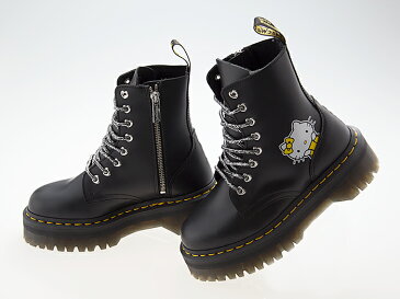 ドクターマーチン Dr.Martens JADON II HELLO KITTY 8HOLE BOOTS ジェイドン 8ホール ブーツ 【ハローキティ コラボ】厚底 ヒール高さ 約5センチ レディース ガールズサイズ BLACK ブラック 黒 #25913001