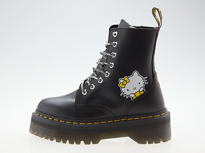 ドクターマーチン Dr.Martens JADON II HELLO KITTY 8HOLE BOOTS ジェイドン 8ホール ブーツ 【ハローキティ コラボ】厚底 ヒール高さ 約5センチ レディース ガールズサイズ BLACK ブラック 黒 #25913001