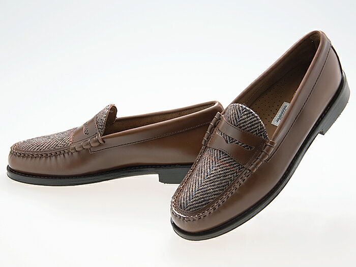 ジーエイチバス G.H.BASS WEEJUNS LARSON HARRIS TWEED PENNY LOAFER ウィージャンズ ラーソン ハリスツイード ペニーローファー MID BROWN ブラウン 茶色 ワイズE #BA11061-433