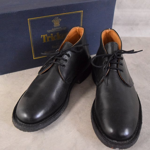 TRICKERS WINSTON CHUKKA BOOTS BLACK LEATHER トリッカーズ ウィンストン チャッカブーツ 革 レザー 黒 ブラック 【古着】 【ヴィンテージ】 【中古】 【メンズ店】