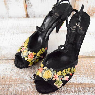 ● 【レディース】MOSCHINO 花刺繍ヒールサンダル モスキーノ シューズ 靴