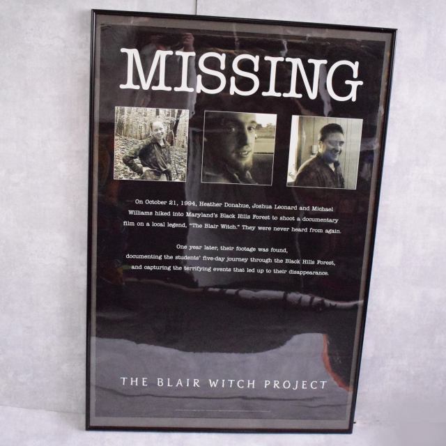1999 "The Blair Witch Project" Horror movie poster 90年代 ブレアウィッチプロジェクト ホラー映画 ポスター インテリア ポスター インテリア 【古着】 【ヴィンテージ】 【中古】 【メンズ店】