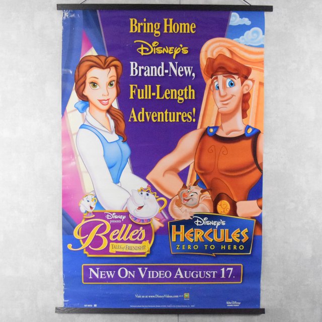 楽天ヴィンテージ 古着屋 通販 Feeet1999 Belle's TALES OF FRIENDSHIP＆ HERCULES ZERO TO HERO Movie Poster 90s 90年代 ディズニー ベルの友情物語 ヘラクレス 映画 ムービー ビデオ プロモーション 【古着】 【ヴィンテージ】 【中古】 【メンズ店】