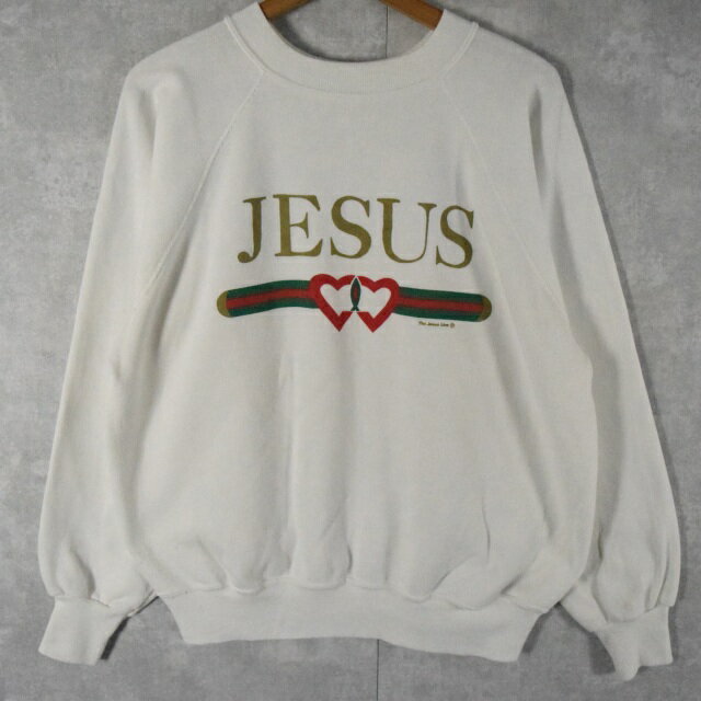 90's JESUS USA製 パロディスウェット L 90s 90年代 ジーザス キリスト 宗教 グッチ GUCCI 【古着】 【ヴィンテージ】 【中古】 【メンズ店】