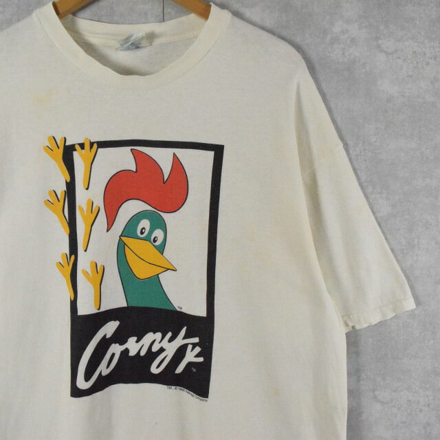 90 039 s Kellogg 039 s Corn flakes シリアル企業Tシャツ XL ケロッグ コーンフレーク コーネリアス 鶏 【古着】 【ヴィンテージ】 【中古】 【メンズ店】