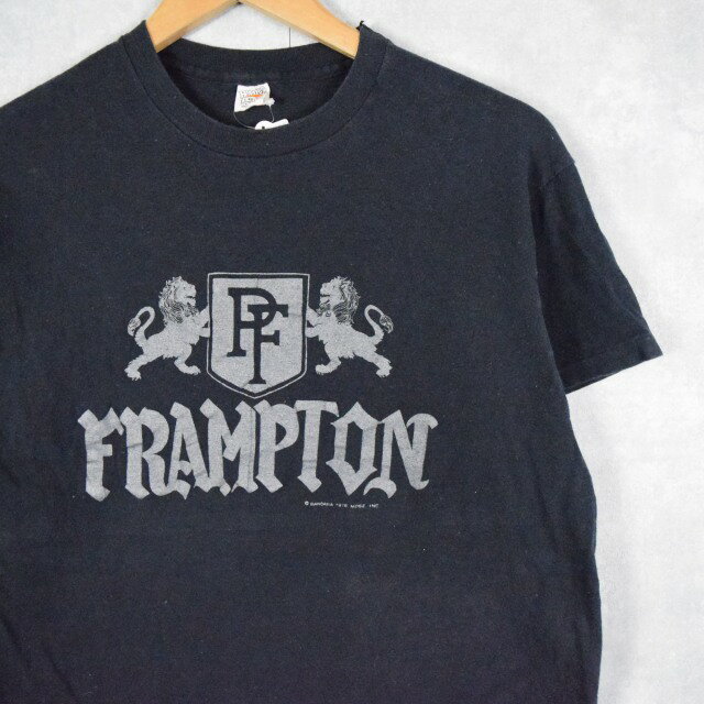 70 039 s PETER FRAMPTON USA製 Back On the Road Summer Tour 039 79 ロックミュージシャン プリントTシャツ L 70年代 70s ピーター フランプトン アメリカ製 ブラック 黒 半袖 【古着】 【ヴィンテージ】 【中古】 【メンズ店】