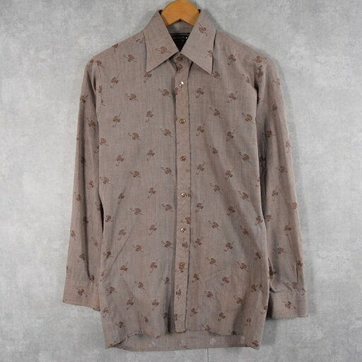 70's Burlington BRITAIN製 ハット×ステッキ 総柄シャツ 70s 70年代 【古着】 【ヴィンテージ】 【中古】 【メンズ店】 70's Burlington BRITAIN製 ハット×ステッキ 総柄シャツ 70s 70年代 【古着】 【ヴィンテージ】 【中古】 【メンズ店】