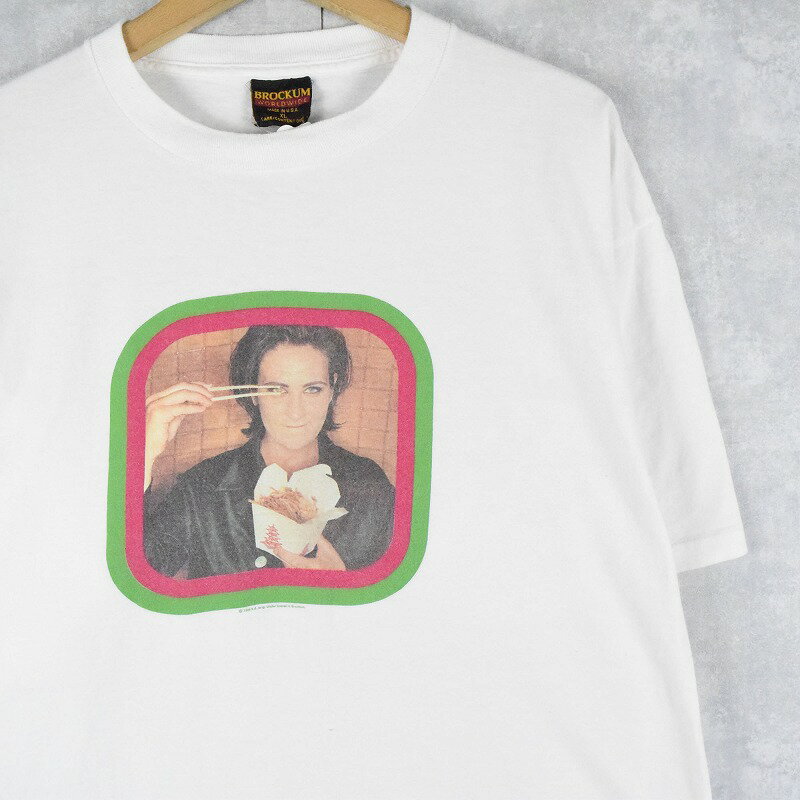 90's k.d. lang USA製 シンガーソングライターTシャツ XL 90年代 90s アメリカ製 K.D.ラング 音楽 ミュージック アーティスト 白 ホワイト   