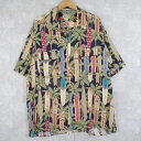 80〜90's Reyn Spooner サーフボード柄 レーヨンアロハシャツ XL 90s 90年代 80s 80年代 レインスプーナー ハワイアンシャツ