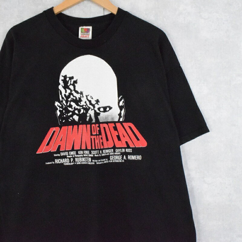 2000 039 s DAWN OF THE DEAD ホラー映画 プリントTシャツ BLACK XXL 年代 【古着】 【ヴィンテージ】 【中古】 【メンズ店】