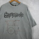 90's Grammatrain USA製 オルタナティブロックバンドTシャツ XL 90s 90年代 音楽 ミュージック バンドプリントTシャツ グレー ライムグリーン 水色 ライトブルー グランマトレイン 半袖 アメリカ製    