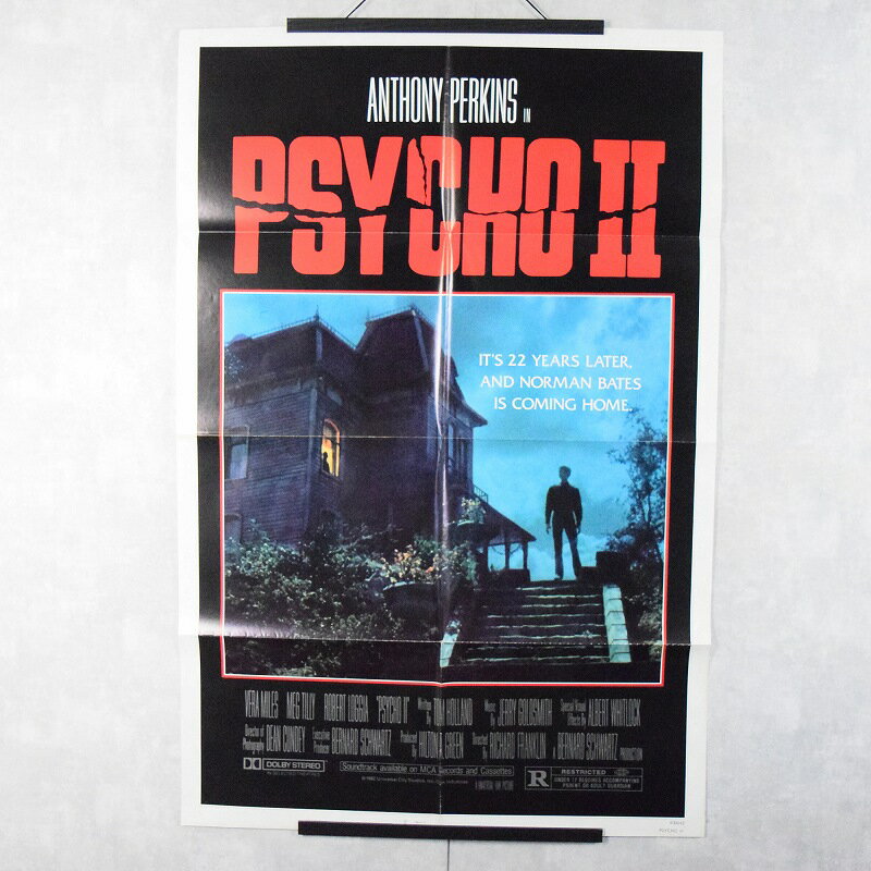 80's "PSYCHO II" Movie Poster 80年代 80s サイコ ホラー 映画 ムービー フィルム ポスター 雑貨 小物 【古着】 【ヴィンテージ】 【中古】 【メンズ店】