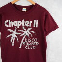 70's Champion バータグ USA製 "Chapter II DISCO SUPPER CLUB" ディスコクラブプリントTシャツ M 70s 70年代 チャンピオン 半袖 アメリカ製 バーガンディ ワインレッド ボルドー 【古着】 【ヴィンテージ】 【中古】【メンズ店】