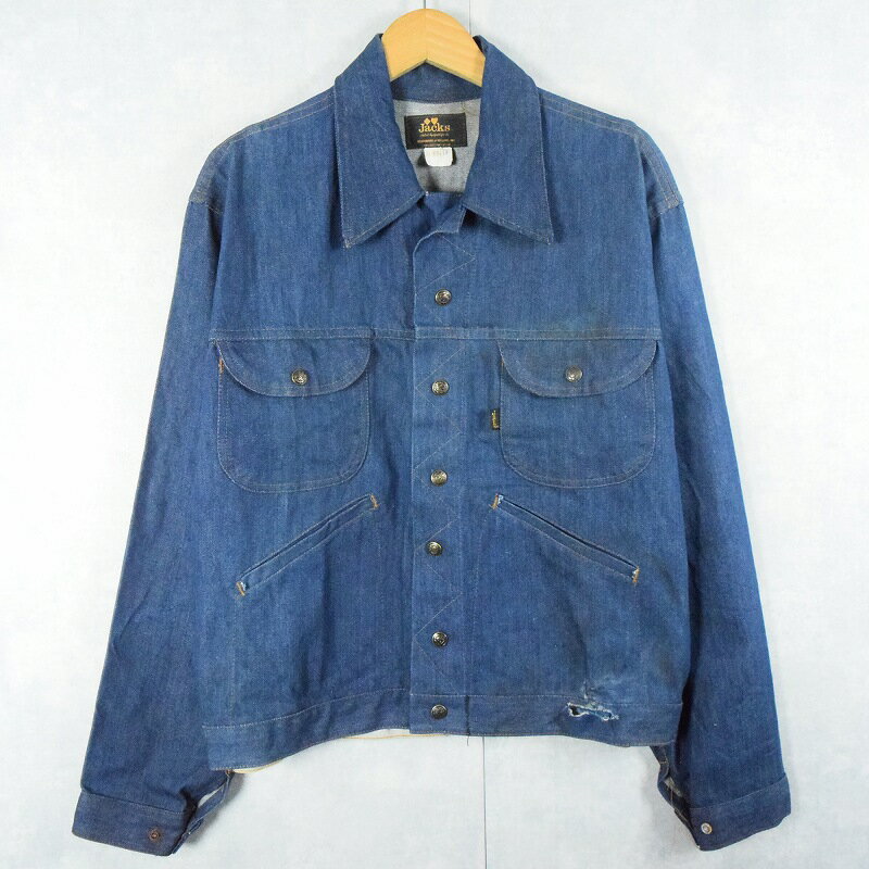 70〜80's Jacks "136MJ TYPE" スナップボタン デニムジャケット SIZE42 70s 80s 70年代 80年代 Gジャン ラングラー Wrangler 【古着】 【ヴィンテージ】 【中古】【メンズ店】