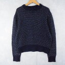 80's CONTINENTAL USA製 バーズアイ柄 ニットセーター NAVY M 80s 80年代 バーズアイ柄 ネップ 紺 ネイビー 【古着】 【ヴィン...