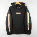 Redsand サーフブランド ロゴプリントスウェットフーディー BLACK L ストリート 黒 ブラック パーカー【古着】 【ヴィンテージ】 【中古】 【メン...