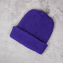 COLUMBIA KNIT USA製 ロングコットンウォッチキャップ PURPLE コロンビアニット アメリカ製 ニット帽 ニットキャップ ビーニー 帽子 紫 ...