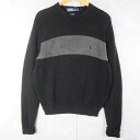 POLO Ralph Lauren ロゴ刺繍 コットンニットセーター BLACK M ポロラルフローレン 黒 ブラック グレー 【古着】 【ヴィンテージ】 【中古】 【メンズ店】(4)