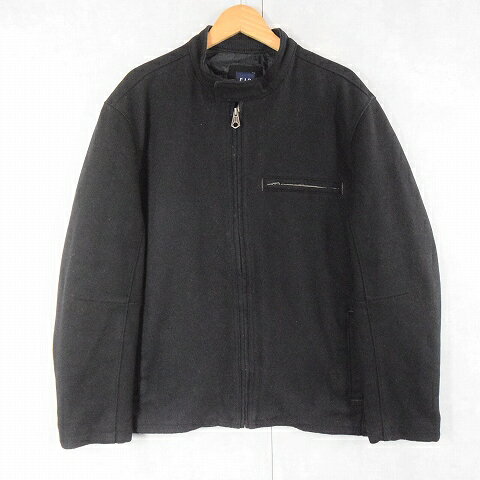 GAP ウールジップジャケット BLACK L ギャップ OLDGAP ジャケット 【古着】 【ヴィンテージ】 【中古】 【メンズ店】