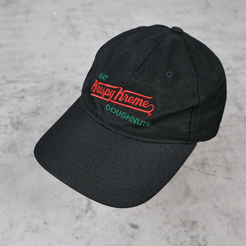 Krispy Kreme Doughnuts ドーナツショップ ロゴ刺繍 キャップ BLACK クリスピークリームドーナツ 企業 ロゴ 飲食チェーン【古着】 【ヴィンテージ】 【中古】 【メンズ店】のサムネイル