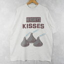 2001 HERSHEY'S "KISSES CHOCOLATE" お菓子企業プリントTシャツ 1X 2000年代 2000s ハーシーズ チョコレート メーカー グレー 霜降り 半袖【古着】 【ヴィンテージ】 【中古】 【メンズ店】