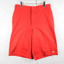 Dickies ワークショーツ W33 ディッキーズ ショートパンツ ハーフパンツ 赤 レッド 【古着】 【ヴィンテージ】 【中古】 【メンズ店】